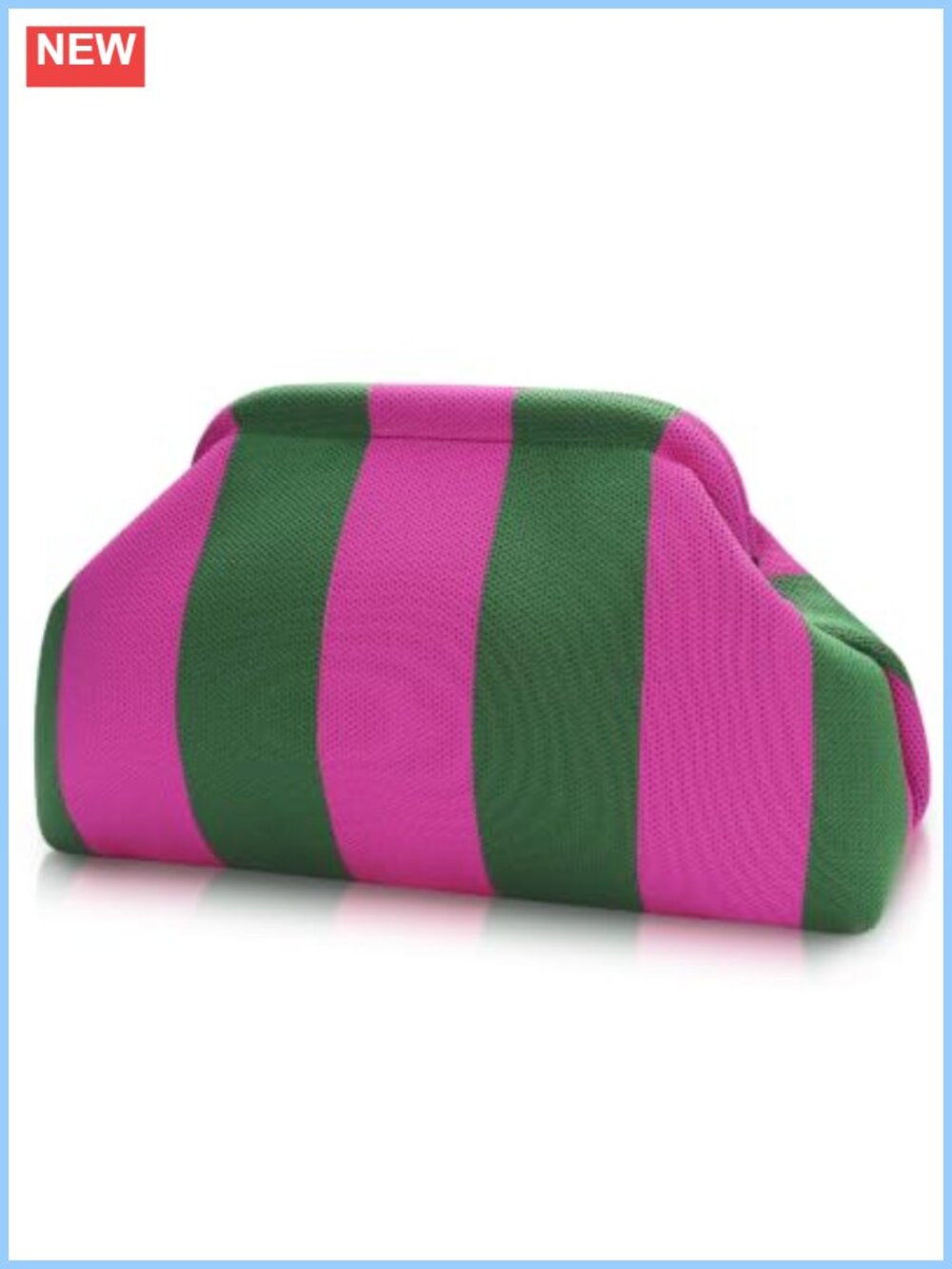 Woven Clutch Evening Handbag Striped Crochet Beach Purse Women